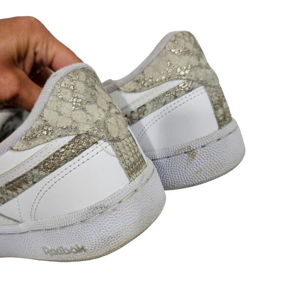 Reebok RARE Club C Revenge 85 Snakeskin and White Sneakers - Picture 8 of 11